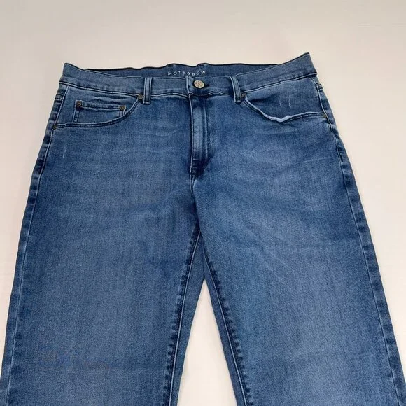 Mott & Bow Jean Men 36 Slim Zip Up Mid Rise 34x31 Denim Casual Work Party Core